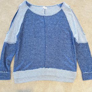 Aeropostale Live Love Dream Two Tone Blue Cold Shoulder Top SIze S